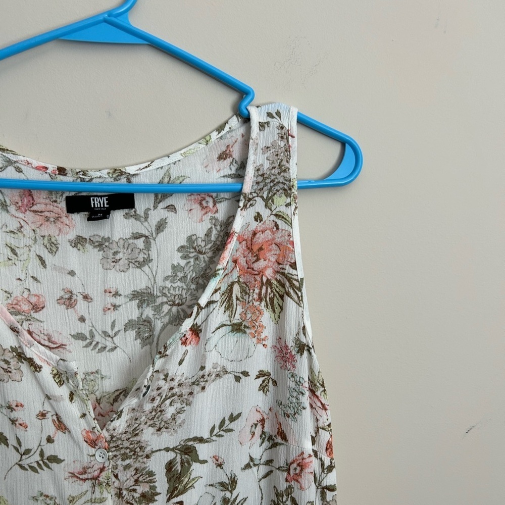 Frye Floral Printer Button Front Sleveless Dress … - image 2